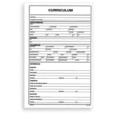 CURRICULUN VITAE FRENTE E VERSO 100F .