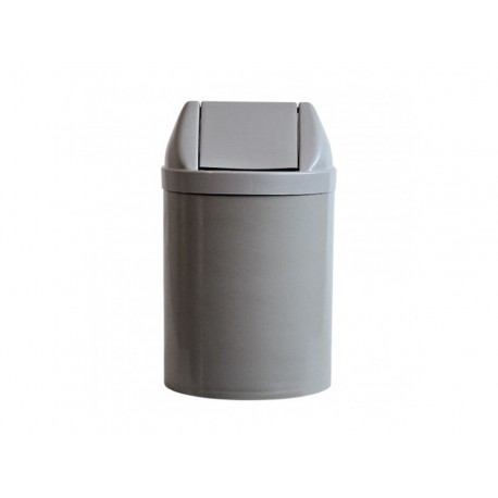 LIXEIRA  14L.PLAST.CINZA 24X40 TP.BASC.