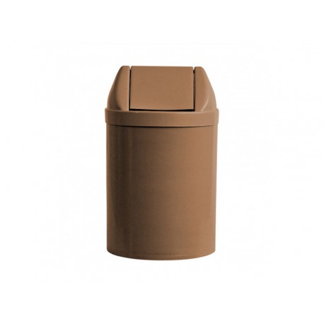 LIXEIRA  14L.PLAST.MARRON 24X40 TP.BASC.