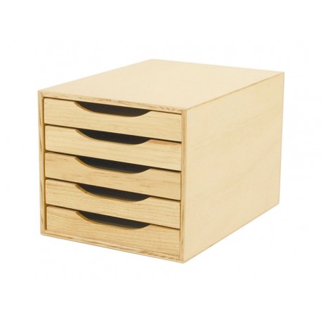 ARQUIVO 5 GAVETAS MADEIRA MDF NATURAL