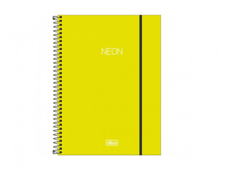 CADERNO UNIV.160F.10M.NEON C/ELAST.VL.PP