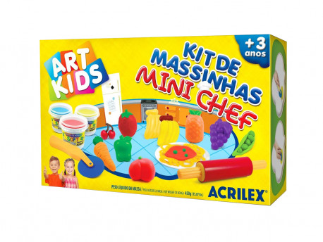 KIT MASSA MINI CHEF 3 POTES 150G.+MOLDES