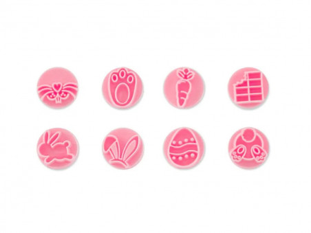 CARIMBO DECORATIVO PASCOA ROSA BEBE C/9