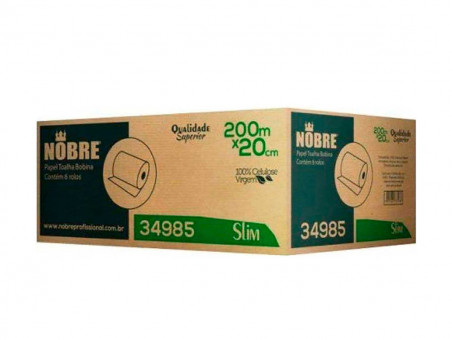 PAPEL TOALHA ROLO 20CMX200MT.BR.SLIN C/6