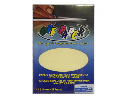 PAPEL A4 VERGE PALHA 180G.50F.