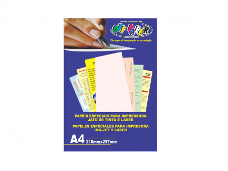 PAPEL A4 VERGE SALMAO 180G.50F.