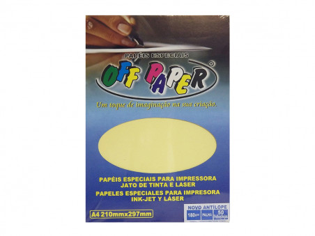PAPEL A4 ANTILOPE PALHA MARFIM 180G.50F.