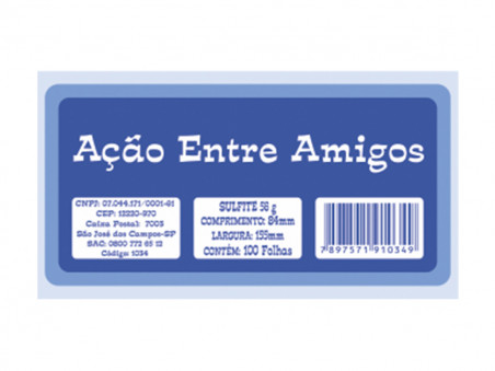 BLOCO ACAO ENTRE AMIGOS 100F.