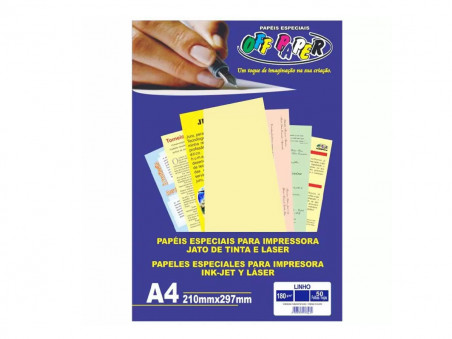 PAPEL A4 LINHO PALHA 180G.50F.
