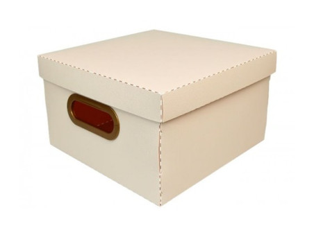 CAIXA 25X25X15CM.LINHO ROSA CLARO