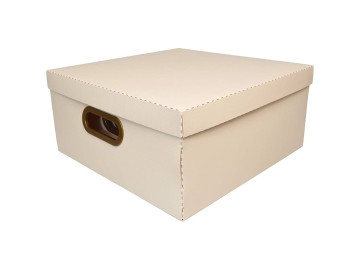 CAIXA 36X36X16CM LINHO CINZA