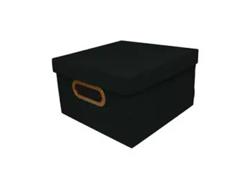 CAIXA 25X25X15CM.LINHO PRETA