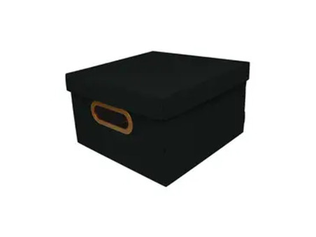 CAIXA 25X25X15CM.LINHO PRETA
