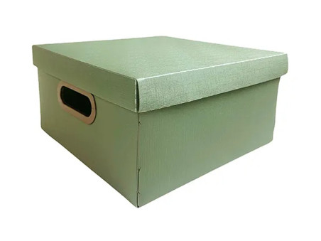 CAIXA 25X25X15CM.LINHO VERDE OLIVE