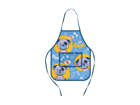 AVENTAL ESCOLAR CACHORRINHO AZUL 48X38CM