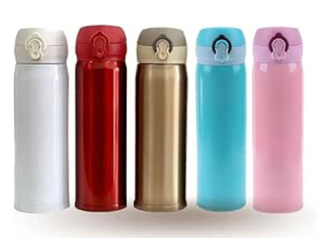 GARRAFA SQUEEZE ACO INOX CORES 450ML