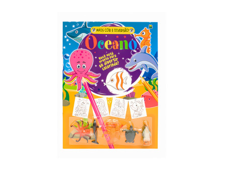 LIVRO COL.MAIS COR DIV.OCEANO+5 BRINQU.