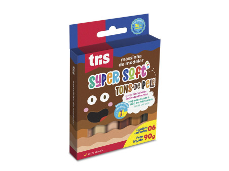 MASSA MODELAR 06 CORES TONS DE PELE 90G.