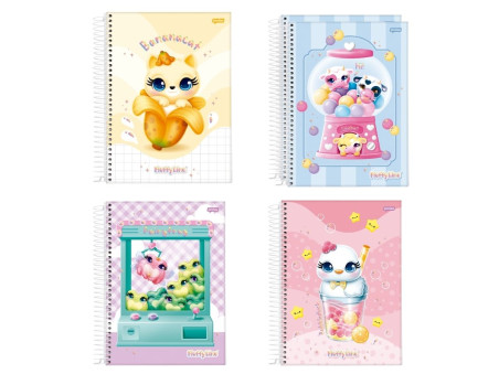 CADERNO ESPIRAL  80F.FLUFFY CD.