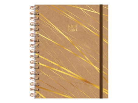 CADERNO ESPIRAL  80F.KRAFT GOLD-GARRA-CD