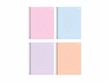 CADERNO ESPIRAL  80F.HAPPY CD.