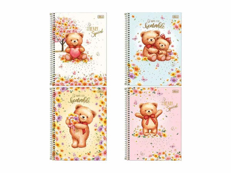 CADERNO ESPIRAL  80F.LOVE BEARS CD.