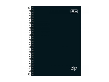CADERNO ESPIRAL  80F.ZIP PRETO CD.
