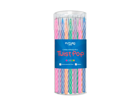 CANETA ESF.TWIST POP CORES 0,7MM C/50