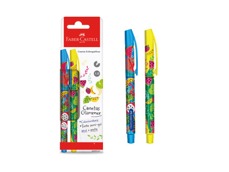 CONJ.CANETA ESF. 1 AZUL+1 PRETA BOTANIC