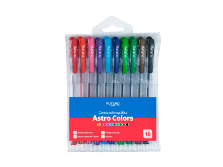 CONJ.CANETA ESF.10 CORES ASTRO 1.0MM