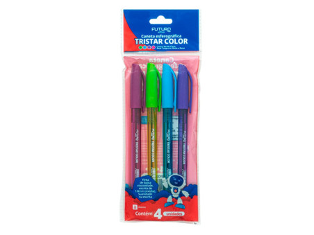 CONJ.CANETA ESF.04 CORES TRISTAR C.
