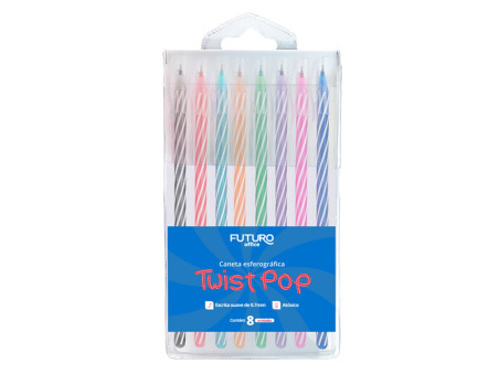 CONJ.CANETA ESF.08 CORES TWIST POP  0,7