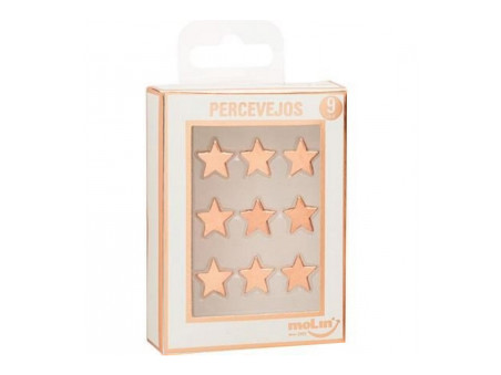 PERCEVEJO ESTRELA COBRE ROSE GOLD C/9