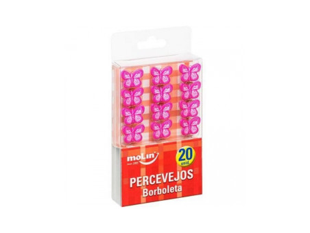 PERCEVEJO BORBOLETA ROSA PINK C/20