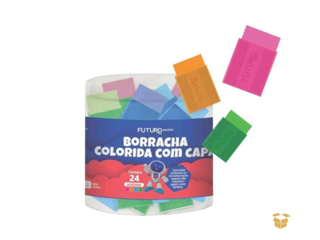 BORRACHA PLASTICA COLORIDA C/24