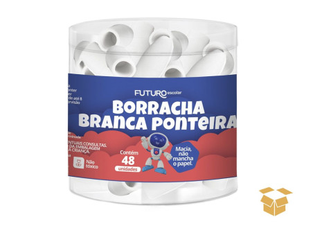 BORRACHA PONTEIRA BRANCA C/48