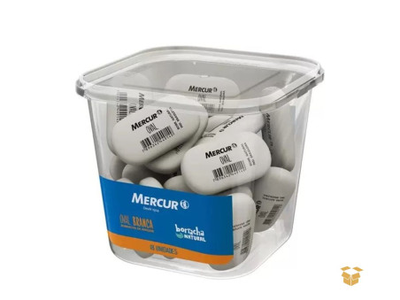 BORRACHA MACIA BRANCA OVAL MERCUR C/18