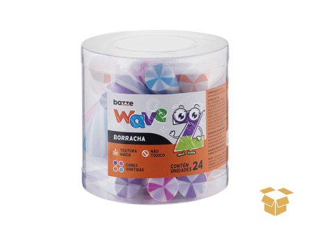 BORRACHA PLASTICA WAVE BAZZE CORES C/24