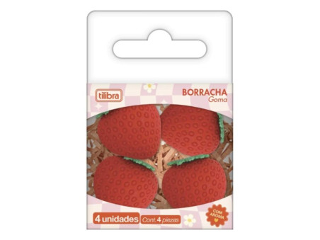 BORRACHA PLASTICA MORANGO BE BERRY C/4