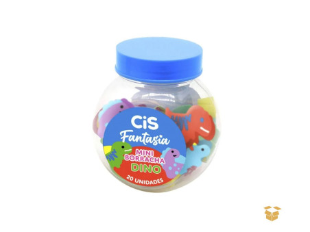 BORRACHA PLASTICA DINOSSAURO MINI C/20
