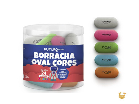 BORRACHA MACIA OVAL CORES C/24