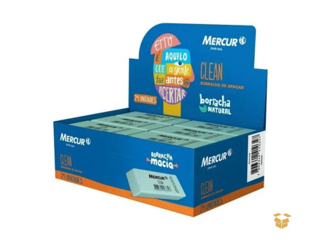 BORRACHA ESCOLAR VERDE CLEAN MERCUR C/24