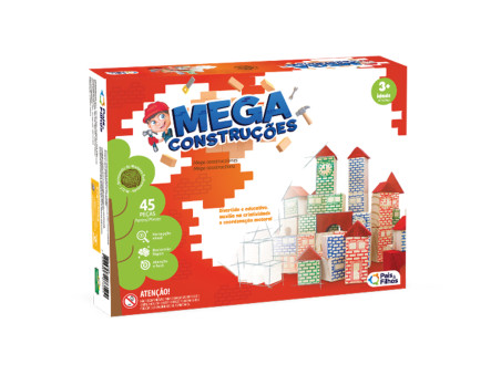 MEGA CONSTRUCOES 45 PECAS MADEIRA