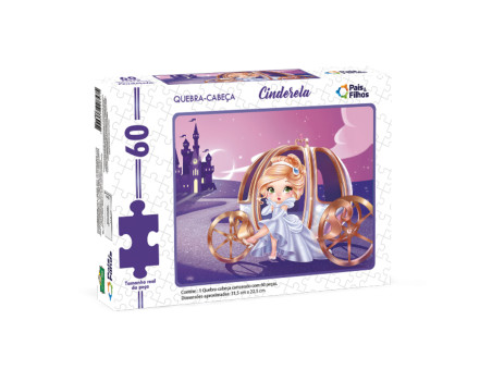 QUEBRA CABECA CINDERELA 60 PECAS