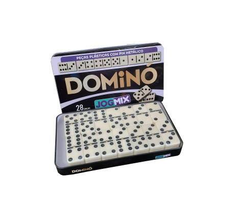 DOMINO PLAST.C/PIN METALICO LATA 28 PCS.