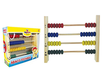 ABACO FECHADO MADEIRA 40 BOLINHAS