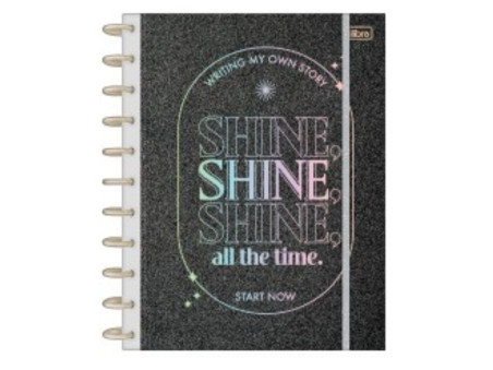 CADERNO INTELIG.160F.10M.SHINE C/ELASTIC