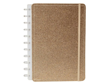 CADERNO INTELIG. 80F.1M.SHINE DOURADO G