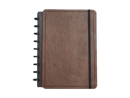 CADERNO INTELIG. 80F.1M.COURO BROWN M