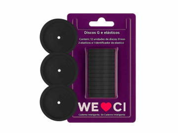 DISCOS + ELASTICO PRETO M